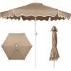 image:imageBest Choice Products 75ft Patio Market Umbrella with Wavy Trim UVFadeResistant 210g Canopy Crank amp Tilt Wind Vent HeavyDuty Frame  WhiteTan