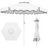 image:imageBest Choice Products 75ft Patio Market Umbrella with Wavy Trim UVFadeResistant 210g Canopy Crank amp Tilt Wind Vent HeavyDuty Frame  WhiteWhite