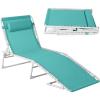 image:imageBest Choice Products Patio Chaise Lounge Chair Portable Outdoor Folding Recliner for Lawn w 8 Positions Handles 300lb Capacity  Light BlueWhiteLight BlueWhite