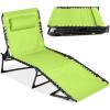 image:imageBest Choice Products Patio Chaise Lounge Chair Portable Outdoor Folding Recliner for Lawn w 8 Positions Handles 300lb Capacity  Light BlueWhiteLime Green
