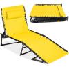 image:imageBest Choice Products Patio Chaise Lounge Chair Portable Outdoor Folding Recliner for Lawn w 8 Positions Handles 300lb Capacity  Light BlueWhiteYellow
