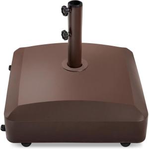 image:imageBest Choice Products 123lb Capacity Fillable Mobile Umbrella Base Heavy Duty Market Stand for Patio Deck Poolside w 4 Wheels 2 Locks 2 Knobs WindResistant Design  WhiteBronze