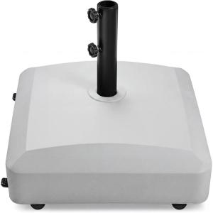 image:imageBest Choice Products 123lb Capacity Fillable Mobile Umbrella Base Heavy Duty Market Stand for Patio Deck Poolside w 4 Wheels 2 Locks 2 Knobs WindResistant Design  WhiteGray