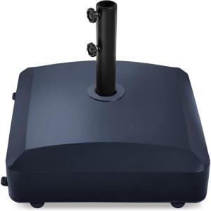 image:imageBest Choice Products 123lb Capacity Fillable Mobile Umbrella Base Heavy Duty Market Stand for Patio Deck Poolside w 4 Wheels 2 Locks 2 Knobs WindResistant Design  WhiteNavy Blue