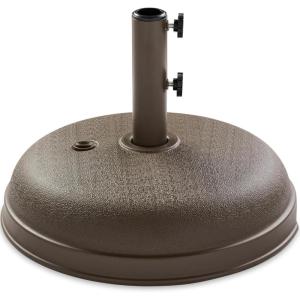 image:imageBest Choice Products Fillable Umbrella Base Stand Pyramid Design Plastic Patio Umbrella Base Stand Pole Holder for Outdoor Lawn w 55lbs Weight Capacity Adjustment Knob  BrownBrown Dome