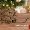 image:imageBest Choice Products 24in Christmas Tree Collar Woven Hyacinth 3Piece Holiday Rattan Tree Skirt Accessory for Home wCord CutOut  Transparent WhiteChestnut  Basket Weave