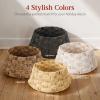 image:imageBest Choice Products 24in Christmas Tree Collar Woven Hyacinth 3Piece Holiday Rattan Tree Skirt Accessory for Home wCord CutOut  Transparent WhiteChestnut  Basket Weave