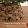 image:imageBest Choice Products 24in Christmas Tree Collar Woven Hyacinth 3Piece Holiday Rattan Tree Skirt Accessory for Home wCord CutOut  Transparent WhiteChestnut  Basket Weave