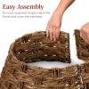 image:imageBest Choice Products 24in Christmas Tree Collar Woven Hyacinth 3Piece Holiday Rattan Tree Skirt Accessory for Home wCord CutOut  Transparent WhiteChestnut  Basket Weave
