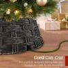 image:imageBest Choice Products 24in Christmas Tree Collar Woven Hyacinth 3Piece Holiday Rattan Tree Skirt Accessory for Home wCord CutOut  Transparent WhiteEspresso  Basket Weave