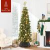 image:imageBest Choice Products 24in Christmas Tree Collar Woven Hyacinth 3Piece Holiday Rattan Tree Skirt Accessory for Home wCord CutOut  Transparent WhiteEspresso  Basket Weave
