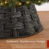 image:imageBest Choice Products 24in Christmas Tree Collar Woven Hyacinth 3Piece Holiday Rattan Tree Skirt Accessory for Home wCord CutOut  Transparent WhiteEspresso  Basket Weave