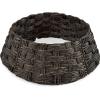 image:imageBest Choice Products 24in Christmas Tree Collar Woven Hyacinth 3Piece Holiday Rattan Tree Skirt Accessory for Home wCord CutOut  Transparent WhiteEspresso  Basket Weave