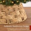 image:imageBest Choice Products 24in Christmas Tree Collar Woven Hyacinth 3Piece Holiday Rattan Tree Skirt Accessory for Home wCord CutOut  Transparent WhiteNatural  Basket Weave