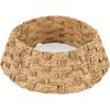 image:imageBest Choice Products 24in Christmas Tree Collar Woven Hyacinth 3Piece Holiday Rattan Tree Skirt Accessory for Home wCord CutOut  Transparent WhiteNatural  Basket Weave