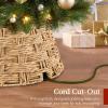 image:imageBest Choice Products 24in Christmas Tree Collar Woven Hyacinth 3Piece Holiday Rattan Tree Skirt Accessory for Home wCord CutOut  Transparent WhiteNatural  Basket Weave