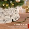 image:imageBest Choice Products 24in Christmas Tree Collar Woven Hyacinth 3Piece Holiday Rattan Tree Skirt Accessory for Home wCord CutOut  Transparent WhiteTransparent White  Basket Weave