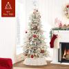 image:imageBest Choice Products 24in Christmas Tree Collar Woven Hyacinth 3Piece Holiday Rattan Tree Skirt Accessory for Home wCord CutOut  Transparent WhiteTransparent White  Basket Weave