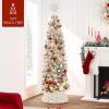 image:imageBest Choice Products 24in Christmas Tree Collar Woven Hyacinth 3Piece Holiday Rattan Tree Skirt Accessory for Home wCord CutOut  Transparent WhiteTransparent White  Basket Weave