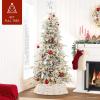 image:imageBest Choice Products 24in Christmas Tree Collar Woven Hyacinth 3Piece Holiday Rattan Tree Skirt Accessory for Home wCord CutOut  Transparent WhiteTransparent White  Basket Weave