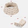 image:imageBest Choice Products 24in Christmas Tree Collar Woven Hyacinth 3Piece Holiday Rattan Tree Skirt Accessory for Home wCord CutOut  Transparent WhiteTransparent White  Basket Weave