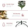 image:imageBest Choice Products 6ft PreLit Pencil Christmas Tree Partially Flocked PreDecorated for Home Skinny Frosted Holiday Tree w 618 Tips 250 Lights Pine Cones Metal Hinges amp Base9ft