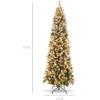 image:imageBest Choice Products 6ft PreLit Pencil Christmas Tree Partially Flocked PreDecorated for Home Skinny Frosted Holiday Tree w 618 Tips 250 Lights Pine Cones Metal Hinges amp Base75ft
