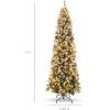 image:imageBest Choice Products 6ft PreLit Pencil Christmas Tree Partially Flocked PreDecorated for Home Skinny Frosted Holiday Tree w 618 Tips 250 Lights Pine Cones Metal Hinges amp Base9ft
