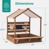 image:imageBest Choice Products Sandbox with Canopy Extra Large Wooden Kids Sand Box with Cover Water Table amp Sink Chalkboard Bench Seating w 110 lb Capacity Outdoor Backyard Playset  BeigeBeige