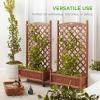image:imageBest Choice Products Set of 2 48in Wood Planter Box amp Diamond Lattice Trellis Mobile Outdoor Raised Garden Bed for Climbing Plants wDrainage Holes Optional Wheels  NaturalWhite