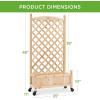 image:imageBest Choice Products Set of 2 48in Wood Planter Box amp Diamond Lattice Trellis Mobile Outdoor Raised Garden Bed for Climbing Plants wDrainage Holes Optional Wheels  NaturalNatural
