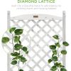 image:imageBest Choice Products Set of 2 48in Wood Planter Box amp Diamond Lattice Trellis Mobile Outdoor Raised Garden Bed for Climbing Plants wDrainage Holes Optional Wheels  NaturalWhite
