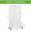 image:imageBest Choice Products Set of 2 48in Wood Planter Box amp Diamond Lattice Trellis Mobile Outdoor Raised Garden Bed for Climbing Plants wDrainage Holes Optional Wheels  NaturalWhite