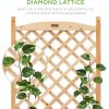 image:imageBest Choice Products Set of 2 48in Wood Planter Box amp Diamond Lattice Trellis Mobile Outdoor Raised Garden Bed for Climbing Plants wDrainage Holes Optional Wheels  NaturalNatural