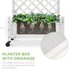 image:imageBest Choice Products Set of 2 48in Wood Planter Box amp Diamond Lattice Trellis Mobile Outdoor Raised Garden Bed for Climbing Plants wDrainage Holes Optional Wheels  NaturalWhite