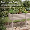 image:imageBest Choice Products 48x24x30in Galvanized Raised Garden Bed Metal Elevated Planter Box Vegetable Garden for Backyard Patio Balcony 100 Non Toxic Materials  Dark Brown Wood GrainTaupe