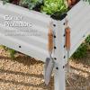image:imageBest Choice Products 48x24x30in Galvanized Raised Garden Bed Metal Elevated Planter Box Vegetable Garden for Backyard Patio Balcony 100 Non Toxic Materials  Dark Brown Wood GrainSilver
