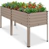image:imageBest Choice Products 48x24x30in Galvanized Raised Garden Bed Metal Elevated Planter Box Vegetable Garden for Backyard Patio Balcony 100 Non Toxic Materials  Dark Brown Wood GrainTaupe