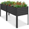 image:imageBest Choice Products 48x24x30in Galvanized Raised Garden Bed Metal Elevated Planter Box Vegetable Garden for Backyard Patio Balcony 100 Non Toxic Materials  Dark Brown Wood GrainCharcoal