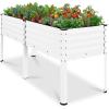 image:imageBest Choice Products 48x24x30in Galvanized Raised Garden Bed Metal Elevated Planter Box Vegetable Garden for Backyard Patio Balcony 100 Non Toxic Materials  Dark Brown Wood GrainWhite