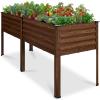 image:imageBest Choice Products 48x24x30in Galvanized Raised Garden Bed Metal Elevated Planter Box Vegetable Garden for Backyard Patio Balcony 100 Non Toxic Materials  Dark Brown Wood GrainDark Brown Wood Grain