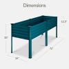 image:imageBest Choice Products 48x24x30in Galvanized Raised Garden Bed Metal Elevated Planter Box Vegetable Garden for Backyard Patio Balcony 100 Non Toxic Materials  Dark Brown Wood GrainPeacock Blue