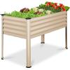image:imageBest Choice Products 48x24x30in Galvanized Raised Garden Bed Metal Elevated Planter Box Vegetable Garden for Backyard Patio Balcony 100 Non Toxic Materials  Dark Brown Wood GrainBeige