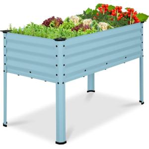 image:imageBest Choice Products 48x24x30in Galvanized Raised Garden Bed Metal Elevated Planter Box Vegetable Garden for Backyard Patio Balcony 100 Non Toxic Materials  Dark Brown Wood GrainMist Blue