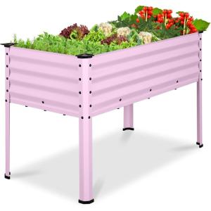 image:imageBest Choice Products 48x24x30in Galvanized Raised Garden Bed Metal Elevated Planter Box Vegetable Garden for Backyard Patio Balcony 100 Non Toxic Materials  Dark Brown Wood GrainPink