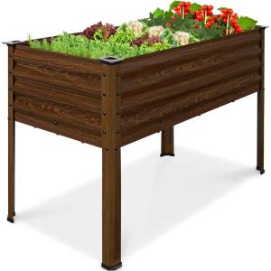 image:imageBest Choice Products 48x24x30in Galvanized Raised Garden Bed Metal Elevated Planter Box Vegetable Garden for Backyard Patio Balcony 100 Non Toxic Materials  Dark Brown Wood GrainDark Brown Wood Grain
