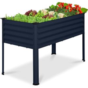 image:imageBest Choice Products 48x24x30in Galvanized Raised Garden Bed Metal Elevated Planter Box Vegetable Garden for Backyard Patio Balcony 100 Non Toxic Materials  Dark Brown Wood GrainNavy Blue