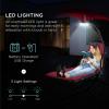 image:imageBest Choice Products Hanging LEDLit Curved Chaise Lounge Chair Swing for Backyard Patio Lawn w 3 Light Settings WeatherResistant Pillow Removable Canopy Shade Steel Stand  PinkBurgundy