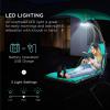 image:imageBest Choice Products Hanging LEDLit Curved Chaise Lounge Chair Swing for Backyard Patio Lawn w 3 Light Settings WeatherResistant Pillow Removable Canopy Shade Steel Stand  PinkTeal