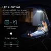 image:imageBest Choice Products Hanging LEDLit Curved Chaise Lounge Chair Swing for Backyard Patio Lawn w 3 Light Settings WeatherResistant Pillow Removable Canopy Shade Steel Stand  PinkNavy Blue